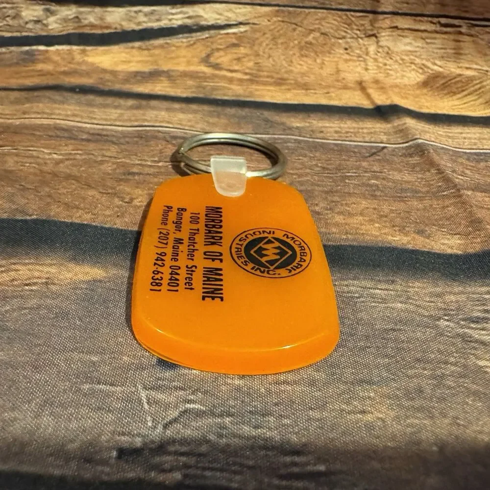 Vintage Morbark of Maine Keychain Bangor Forestry Heavy Equipment Advertising